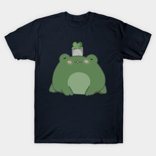 Chibi Frog With Succulent Plant T-Shirt